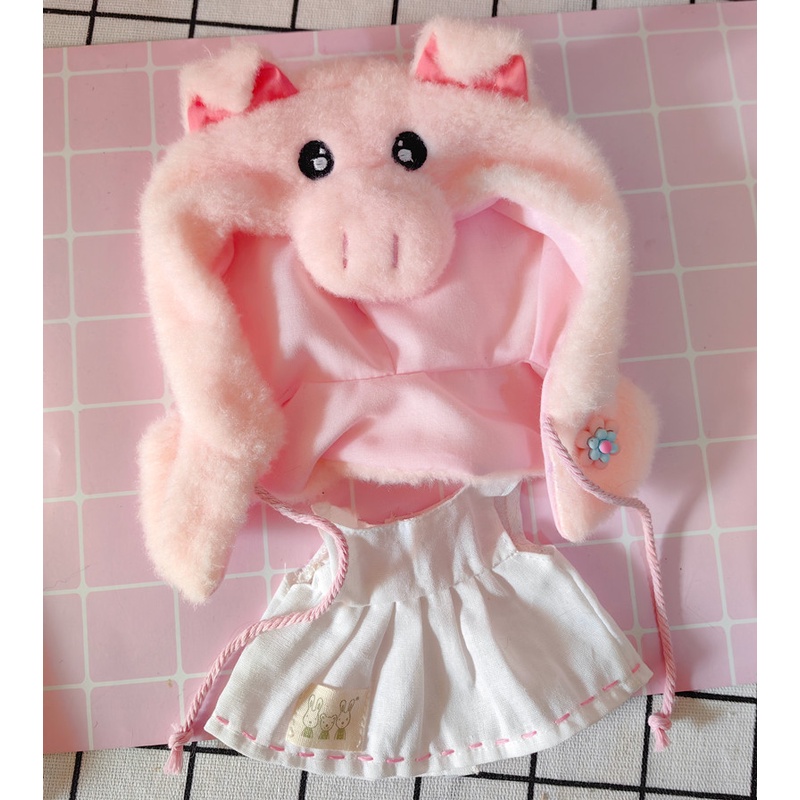 Bộ Áo Choàng + Chân Váy Kiểu Hoạt Hình Đáng Yêu Cho Búp Bê 20cm