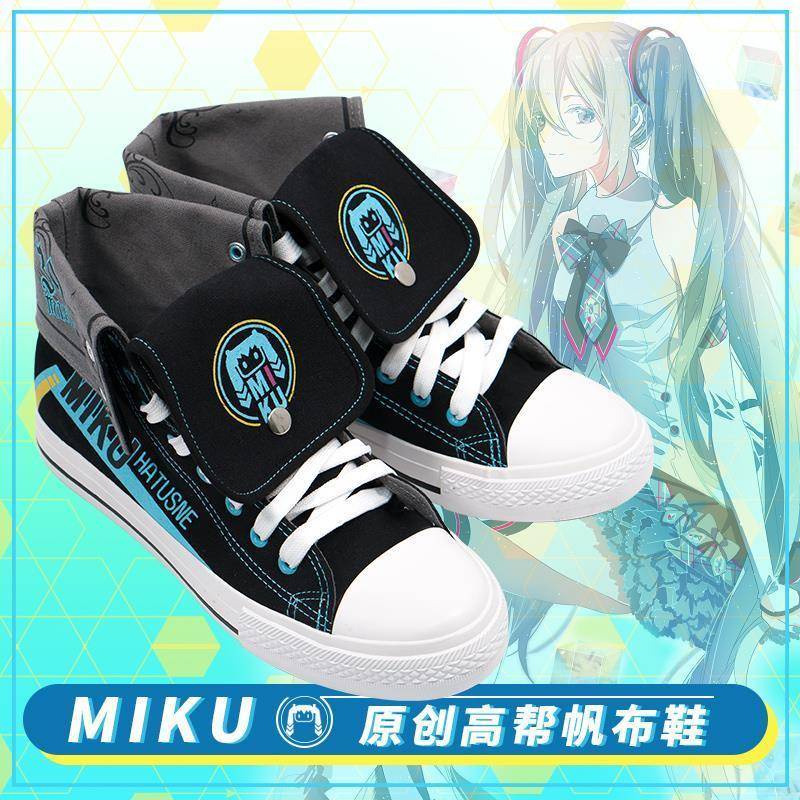 Hatsune Miku Princess Knight group cosplay shoes son Hatsune Miku cosplay shoes canvas shoes miku theme student board shoes sports shoes sneakers sneakers