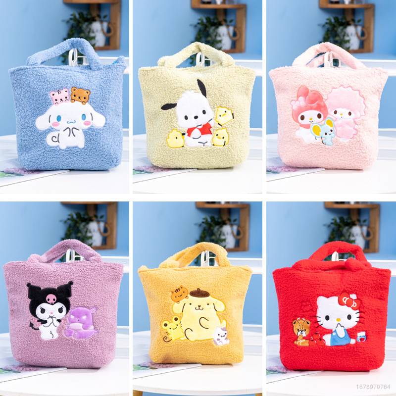 Túi Đeo Vai In Hình Sanrio Hello Kitty mymelody Kuromi Cinnamon Pochacco SQ2