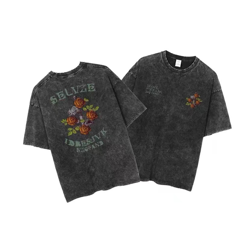 Áo thun NRVP 100% cotton tay ngắn dáng suông in họa tiết hoạt hình phong cách Hàn Quốc cho nữ