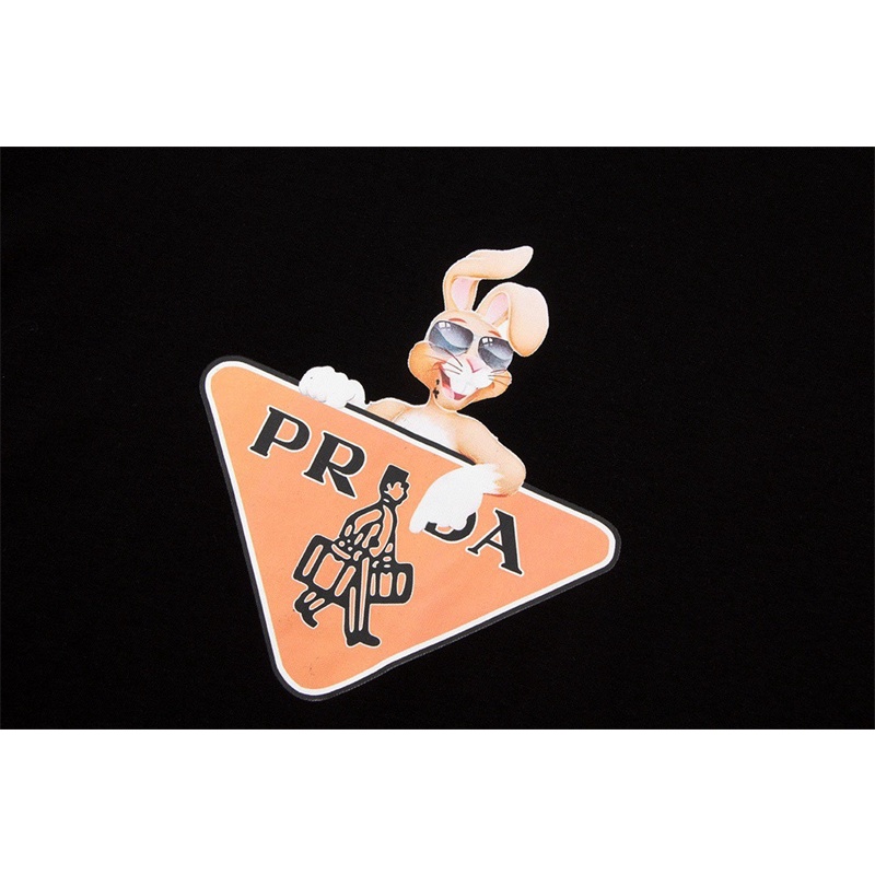 Áo Thun Tay Ngắn Chất Liệu Cotton In Họa Tiết Thỏ / Tam Giác Plus Size Cho Nam Nữ