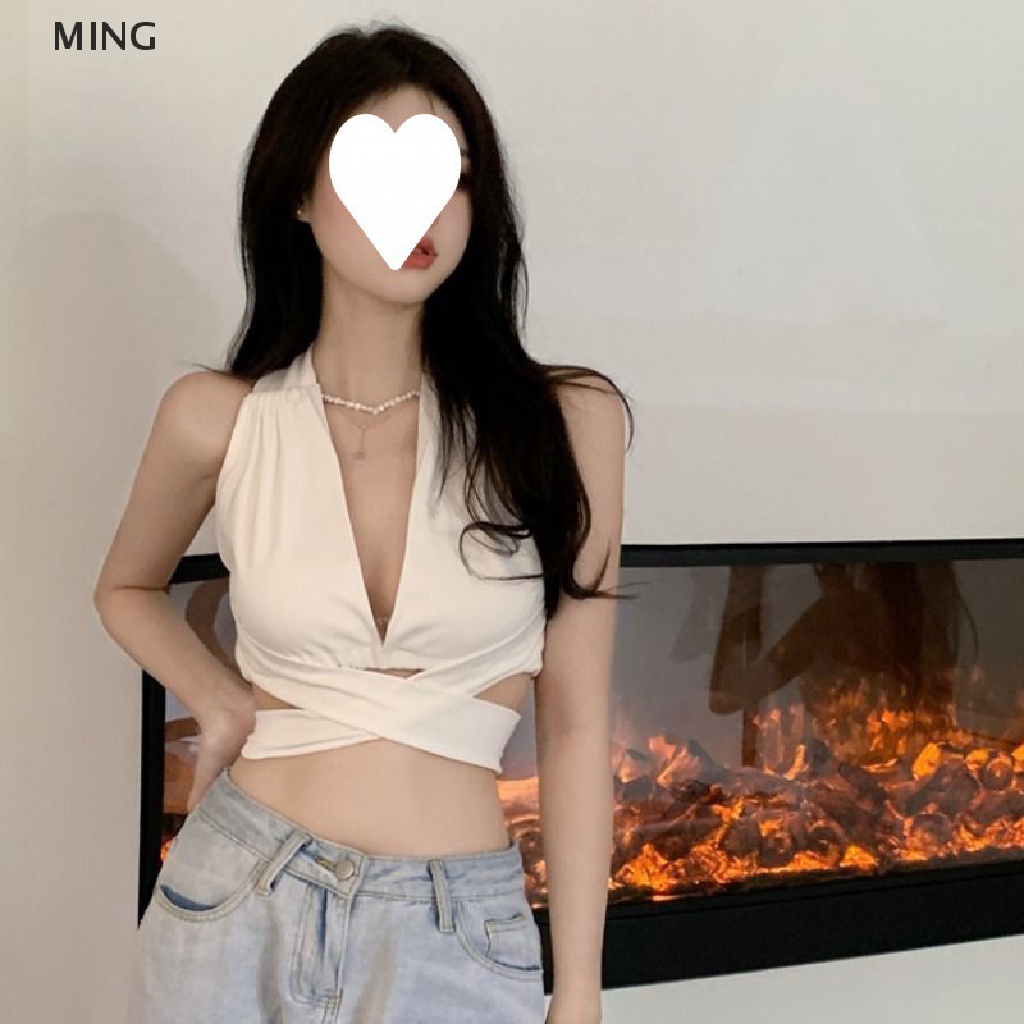 Áo Crop Top Y2k Có Dây Xích Cổ Điển Gợi Cảm Mùa Hè Cho Nữ