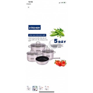 Bộ nồi 4 món KOCHER LUBECK PRO