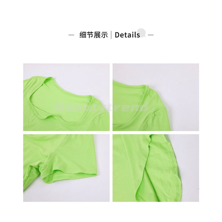 [Beautytrend] Áo Thun Thể Thao Ngắn Tay Ôm Dáng Viền Cong Cho Nữ Tập Yoga Chạy Bộ Pilates