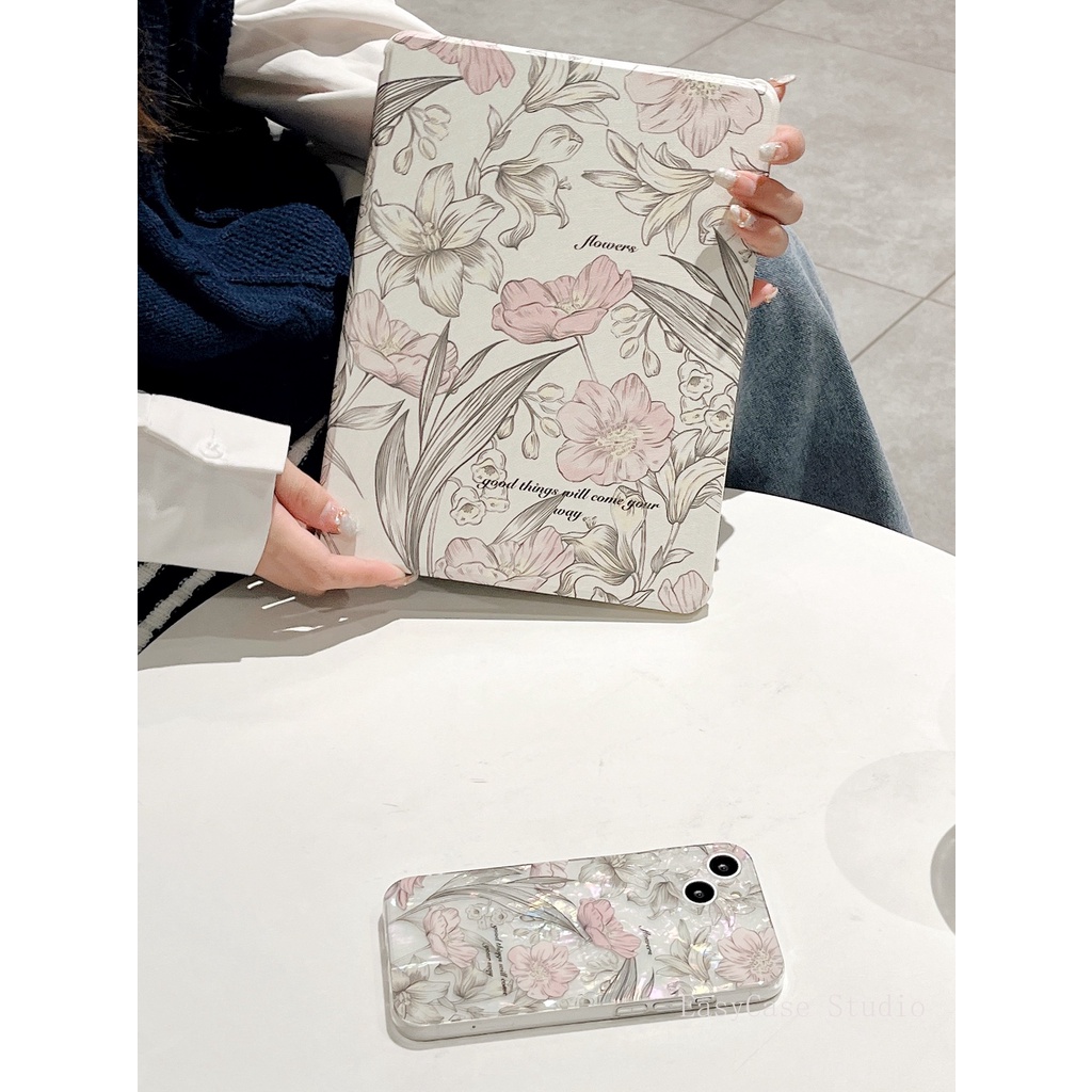 Bao Da Máy Tính Bảng Xoay In Hình Hoa Cho iPad 2019 10.2 air 4 10.9 9.7 "12.9" Pro 11 18 8 17