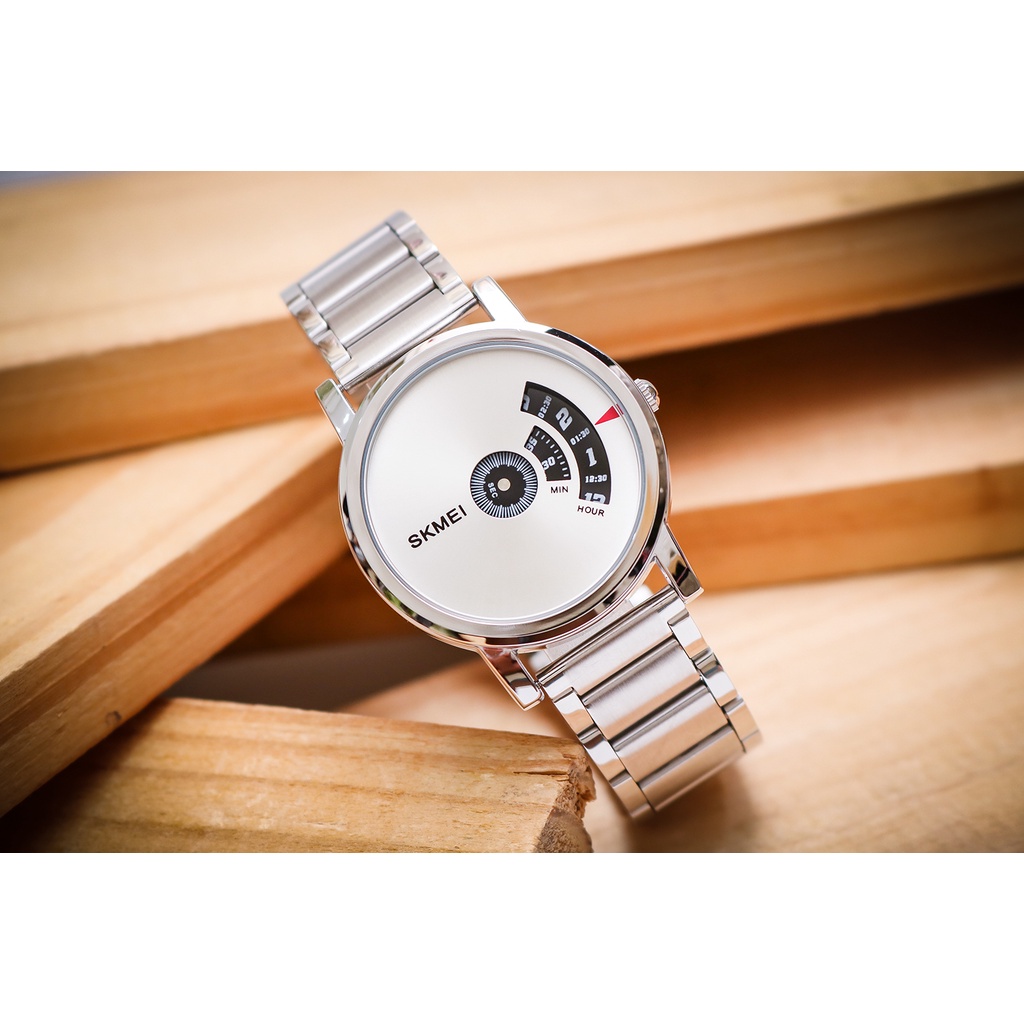 Đồng hồ nam Skmei 1260 dây thép bạc