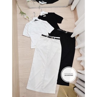 ✨FULL SET✨Set áo phông trơn mix chân váy basic