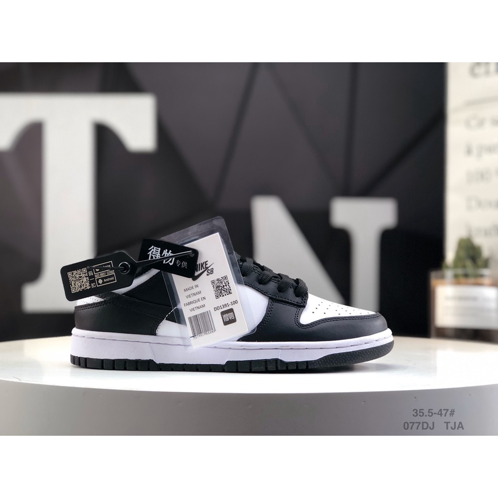 Giày Thể Thao NK Dunk DD1391-100 35.5-46 Màu Trắng Đen Phong Cách Retro