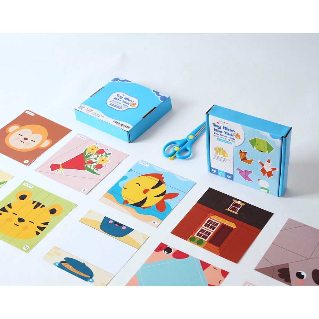 Bộ Cắt Giấy Thủ Công Đa Kĩ Năng: Cắt, Dán, Gấp Giấy Lalala Baby Tay Khéo Não Tinh - Fine Motor Skills