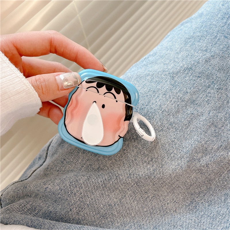 Vỏ Bảo Vệ Hộp Sạc Tai Nghe AirPods 1 2 3 Pro 2nd 3rd Hình Cậu Bé Bút Chì Shin-chan Dễ Thương