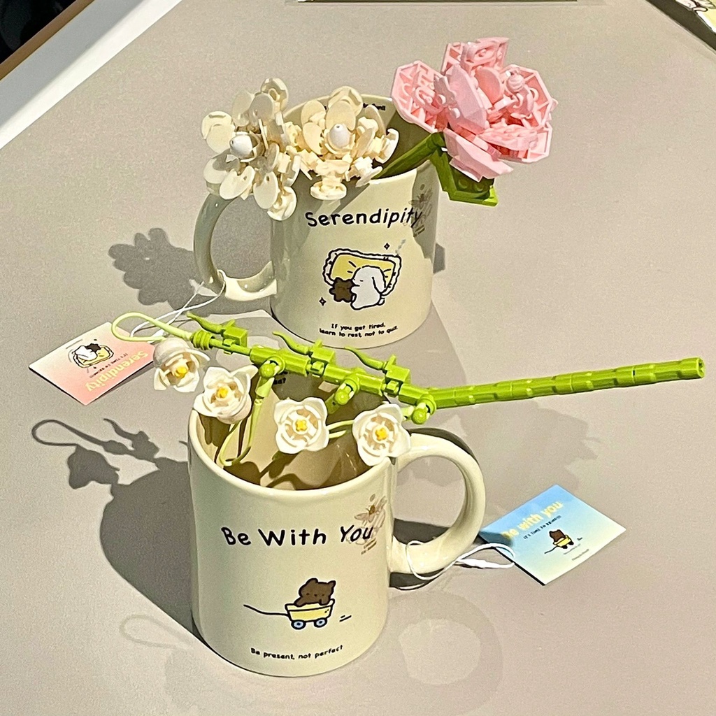 Bộ Đồ Chơi Lắp Ráp Hình Bó Hoa Hồng Sáng Tạo DIY Dành Cho Bé Gái