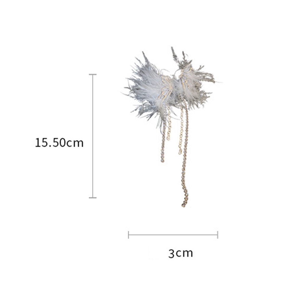 1 Đôi Bông Tai Hình Bươm Bướm Đính Lông Vũ Phong Cách Thanh Lịch Dành Cho Nữ [Fairy4]