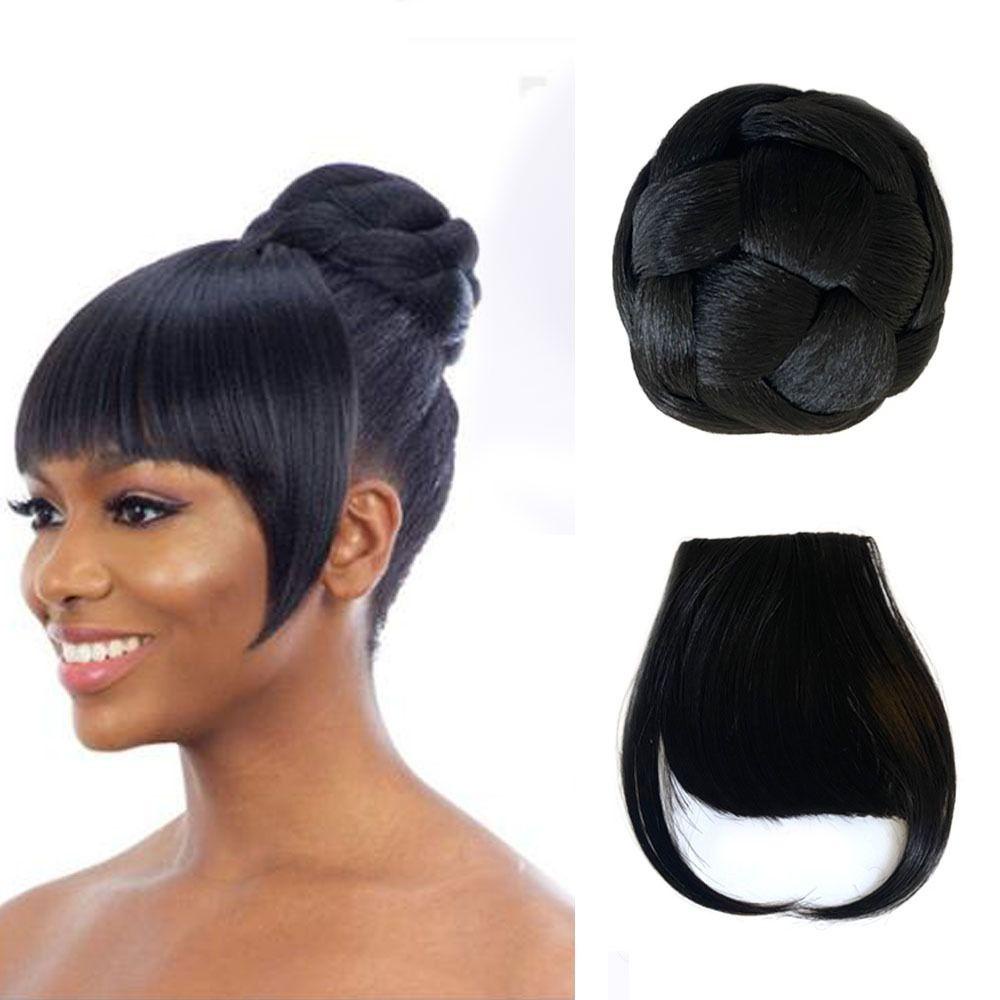 Búi Tóc Giả Màu Đen Chất Lượng Cao Thời Trang Cho Nữ