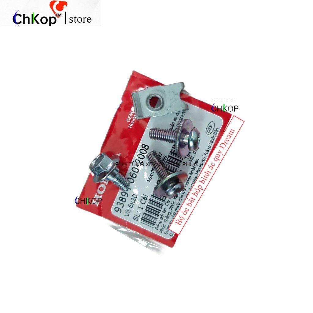 Combo Bộ ốc bắt hộp bình ắc quy xe Dream chính hãng Honda