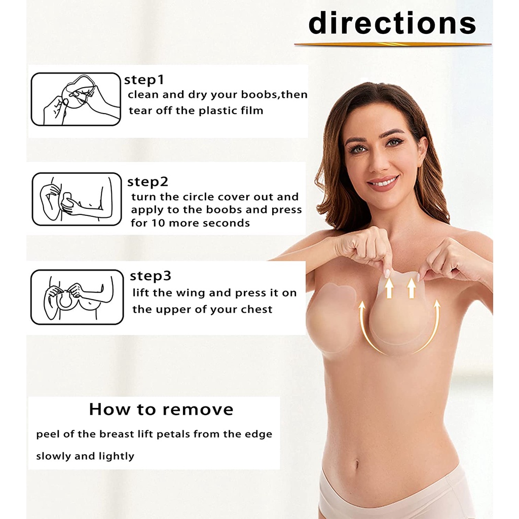 Miếng Dán Nâng Ngực Bằng Silicone Siêu Mỏng Không Dây Có Thể Tái Sử Dụng Cho Nữ