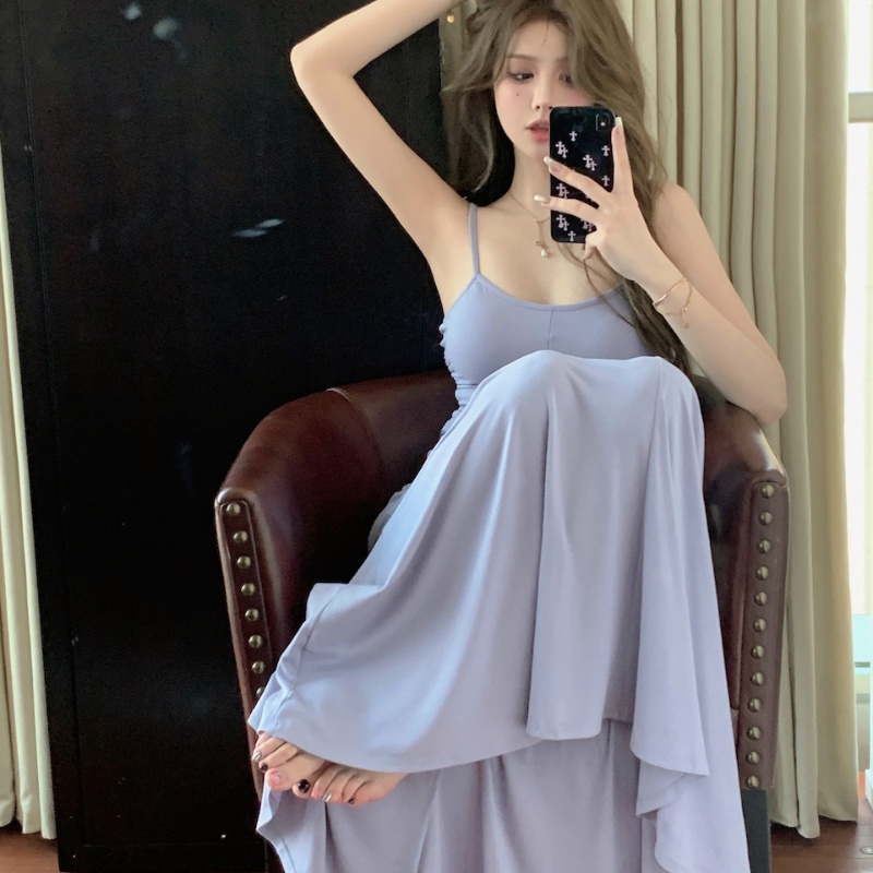 Đầm dài COZOK xếp ly nhấn eo cá tính thời trang quyến rũ cho nữ