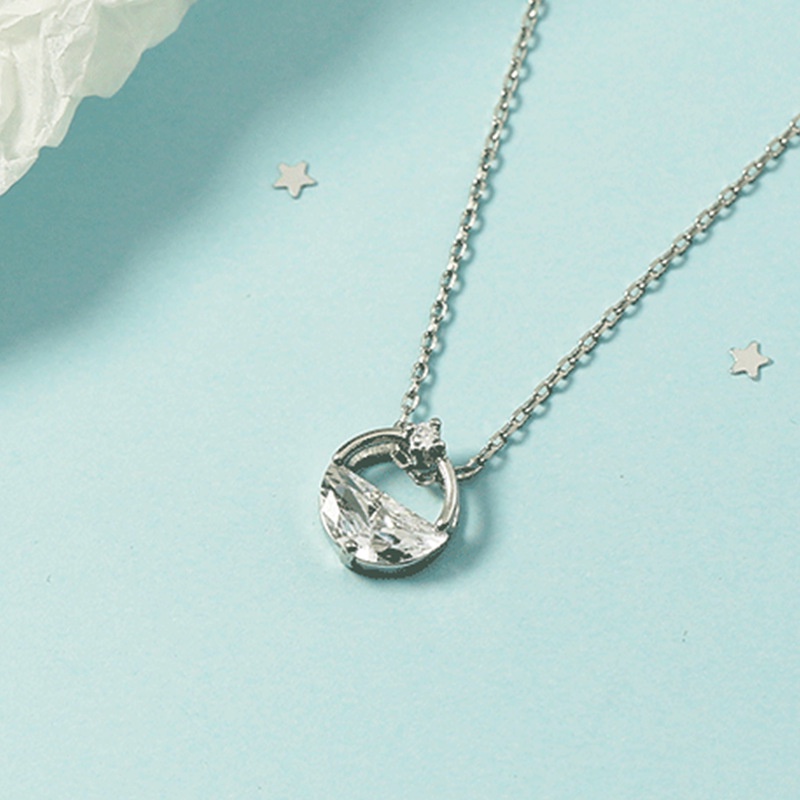 Yiwang Qingquan Vòng cổ Nửa Kim Cương Đơn Giản Thời Trang Hàn Quốc Cho Nữ