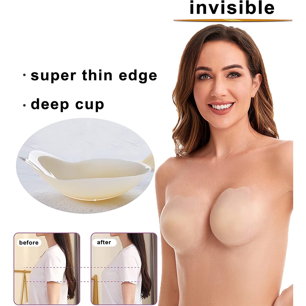 Miếng Dán Nâng Ngực Bằng Silicone Siêu Mỏng Không Dây Có Thể Tái Sử Dụng Cho Nữ