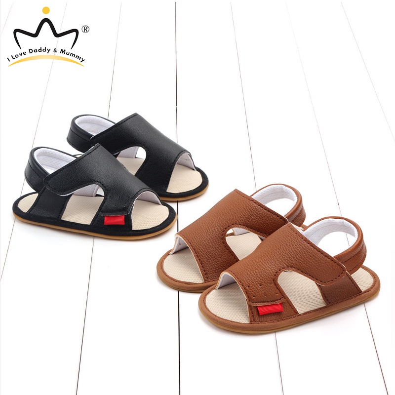 Xăng đan Đế Mềm Bằng Da PU Chống Trượt Trọng Lượng Nhẹ Thoáng Khí Mùa Hè Dành Cho Bé Trai Sơ Sinh