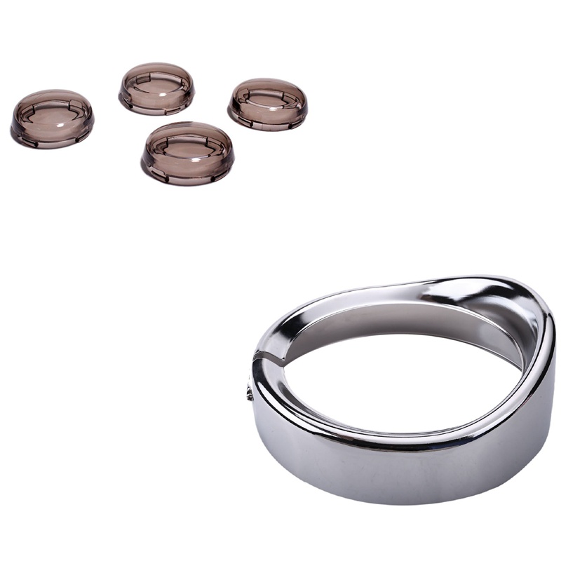 Bộ 5 Phụ Kiện: 4 Ốp Đèn Xi Nhan + 1 Vòng Đệm 7 Inch Cho Xe Mô Tô