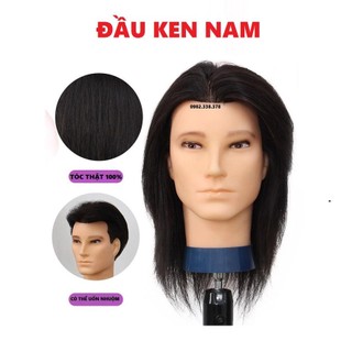 Đầu ken nam tóc thật có thể uốn nhuộm
