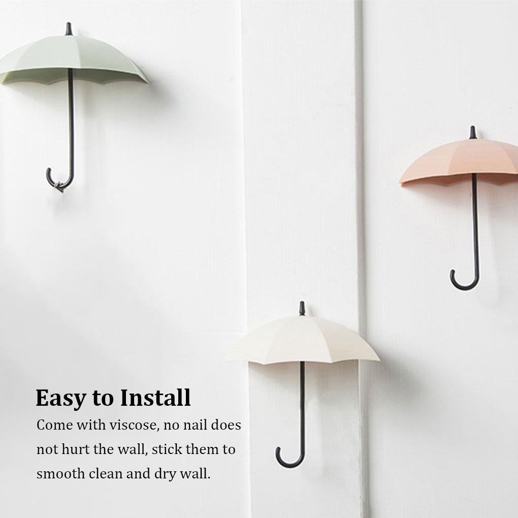Set 3 Móc Treo Đồ Dán Tường Hình Cây Dù Ngộ Nghĩnh