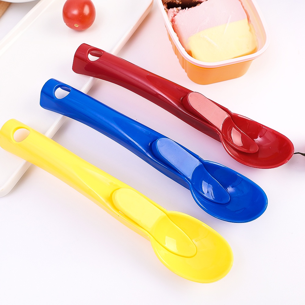 1 Muỗng Múc Kem / Trái Cây / Món Tráng Miệng Bằng Nhựa Dày Dặn Màu Sắc Ngẫu Nhiên Chất Lượng Cao Dễ Vệ Sinh