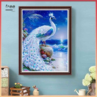 Bộ tranh đính đá kim cương 5D DIY hình chim công