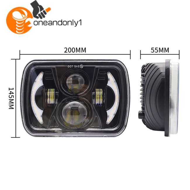 Đèn Pha Led Hình Vuông 7 Inch 60w 6000lm 6000k Chuyên Dụng Cho Xe Tải Địa Hình