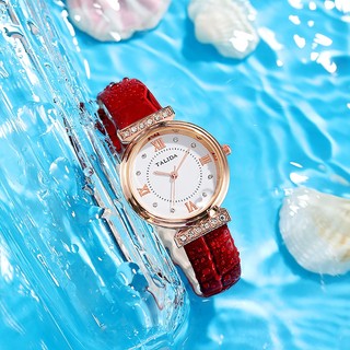 Đồng Hồ Quartz Đính Đá Với Dây Đeo Da