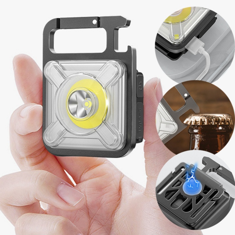 Móc Khóa Đèn LED COB Mini 4 Loại 11 Chế Độ Sáng Cao Có Thể Điều Chỉnh Dùng Khi Đi Cắm Trại Ngoài Trời