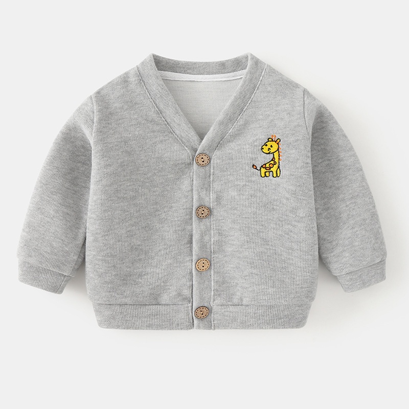 Áo Khoác Cardigan Dệt Kim Mỏng Thoáng Khí Tay Dài In Hình Gấu Dễ Thương Thời Trang Mùa Hè Cho Bé Trai 0-4 Tuổi