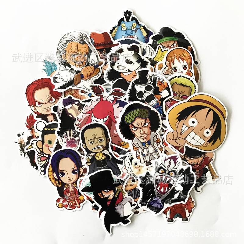 Set 60 Tấm 60 Tờ! Nhãn Dán Trang Trí Hình One Piece Chống Nước Sáng Tạo