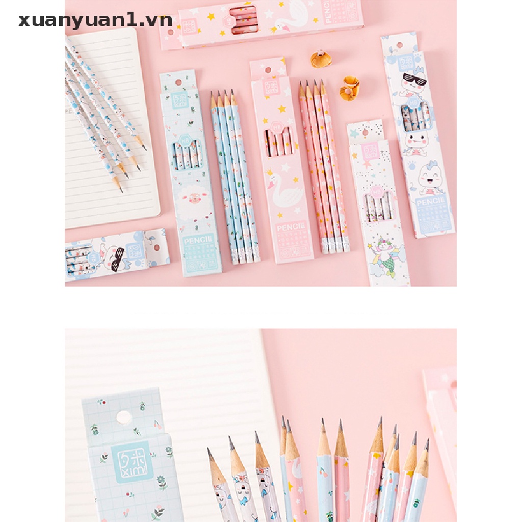 Set 10 Bút Chì HB Họa Tiết Hoạt Hình Dễ Thương Dành Cho Học Sinh