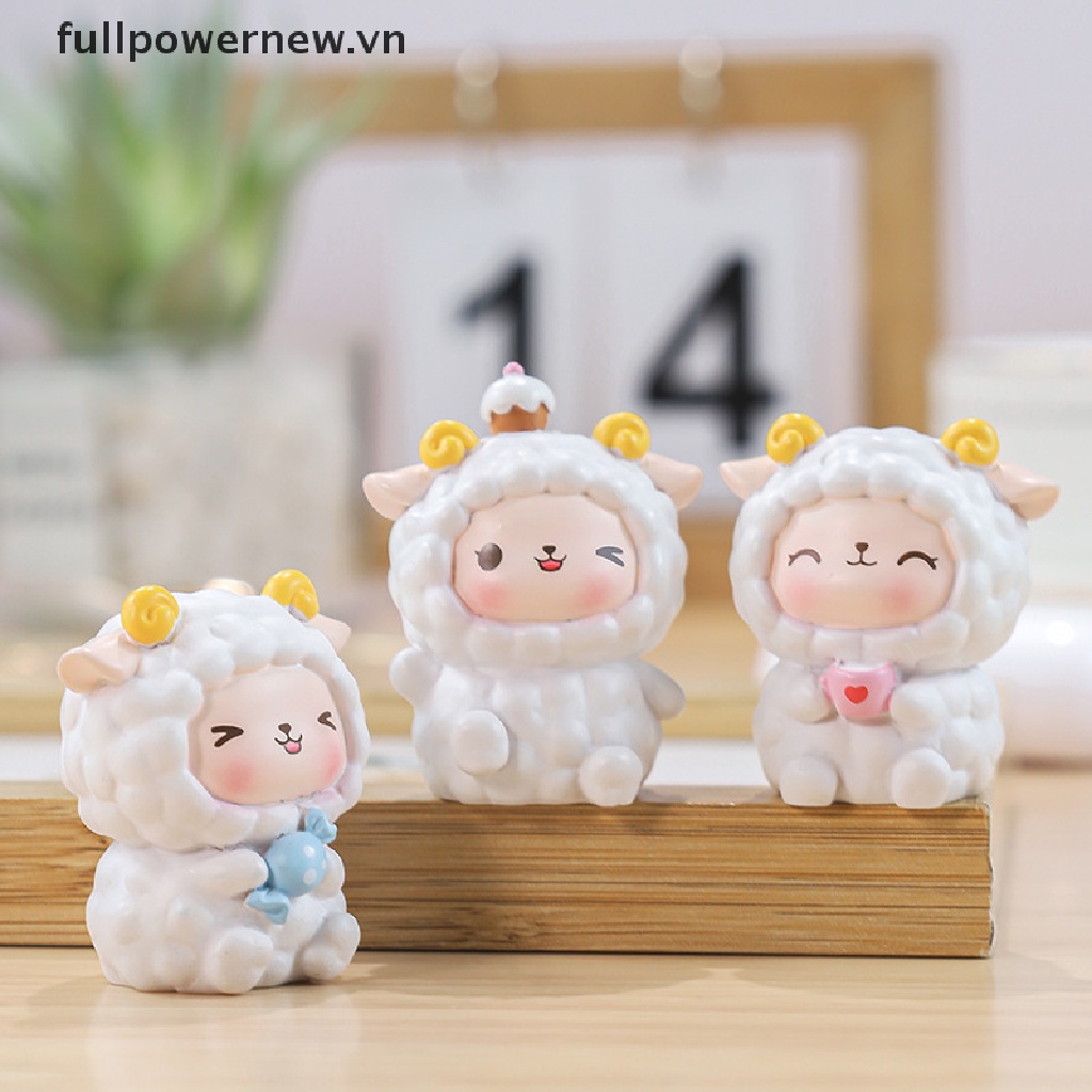Tượng Cừu Bằng Nhựa Resin Dễ Thương Dùng Trang Trí Bánh Kem