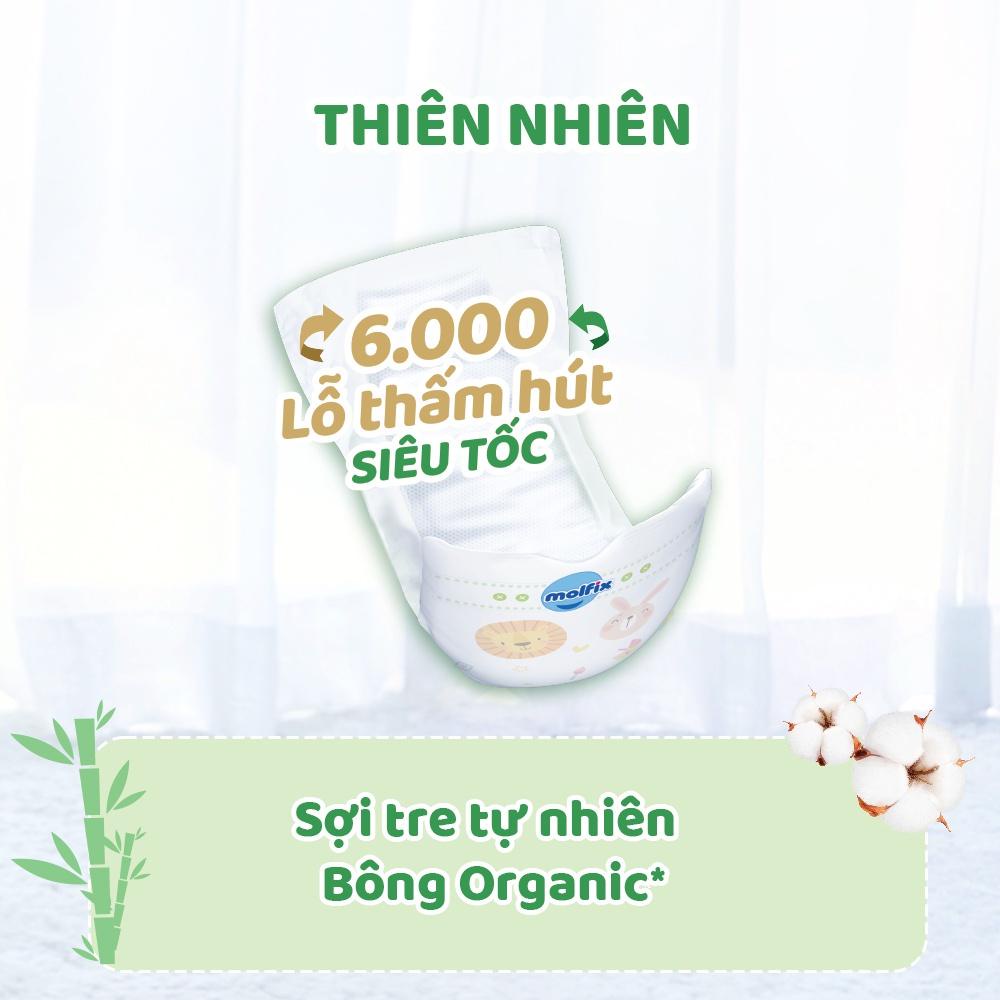 Miếng Lót Sơ Sinh Molfix Thiên Nhiên Newborn Jumbo NB64/Super Jumbo NB90 - Thấm Hút Với Sợi Tre - Siêu Khô Thoáng