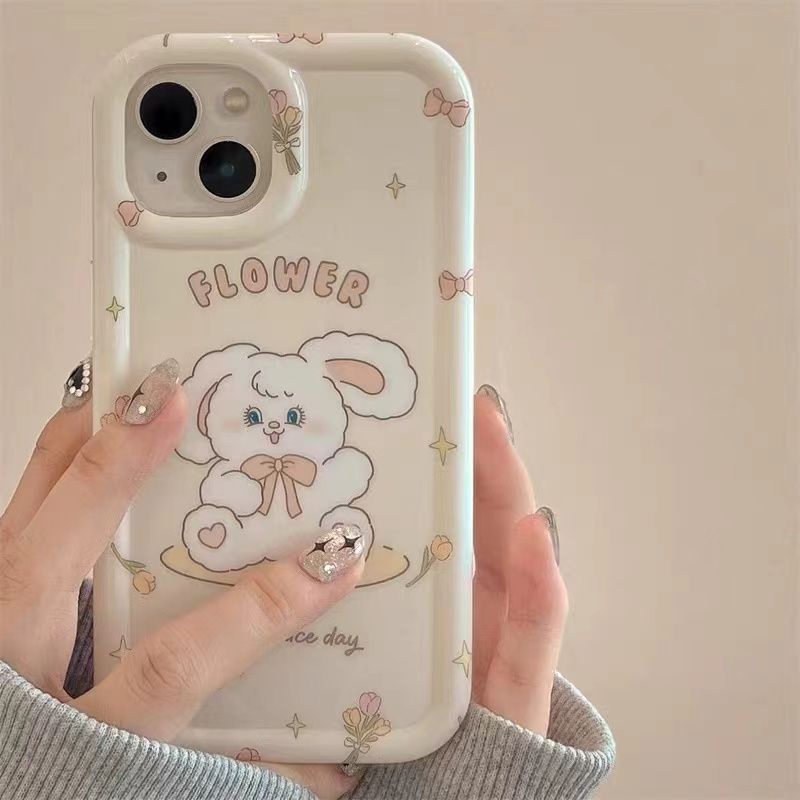 Ốp Điện Thoại Silicon TPU Mềm Chống Sốc In Hình Thỏ Dễ Thương Cho IPhone 14 13 11 12 Pro XS Max X XR 7 + 8 Plus