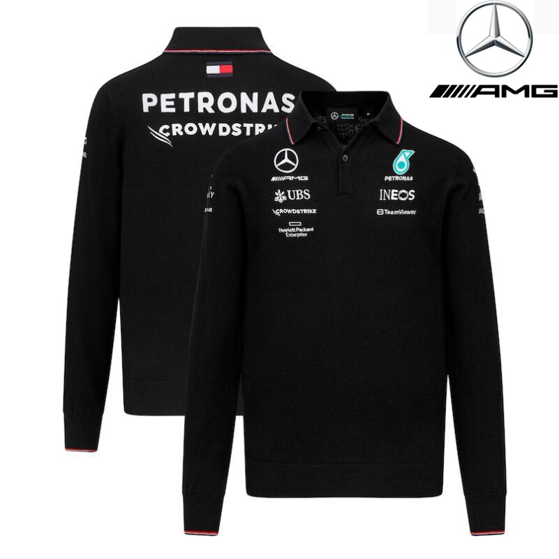 Bộ Đồ Đua Xe F1 2023 Mới Nhất + Áo Thun Polo Tay Dài Mercedes AMG Petronas Team F1