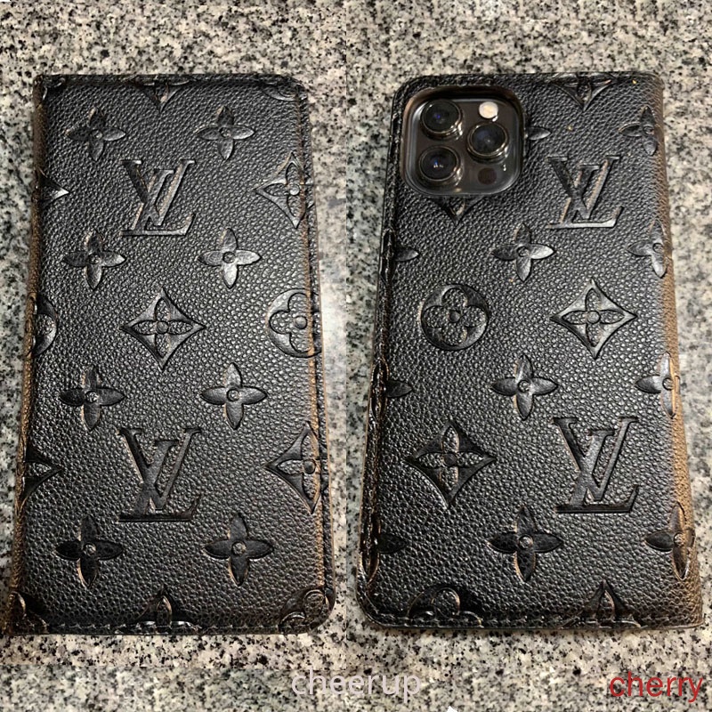 Ốp Điện Thoại Da PU Dập Nổi Họa Tiết LV Sang Trọng Chống Rơi Cho iPhone 13 12 11 14 pro max x xs xr xsmax