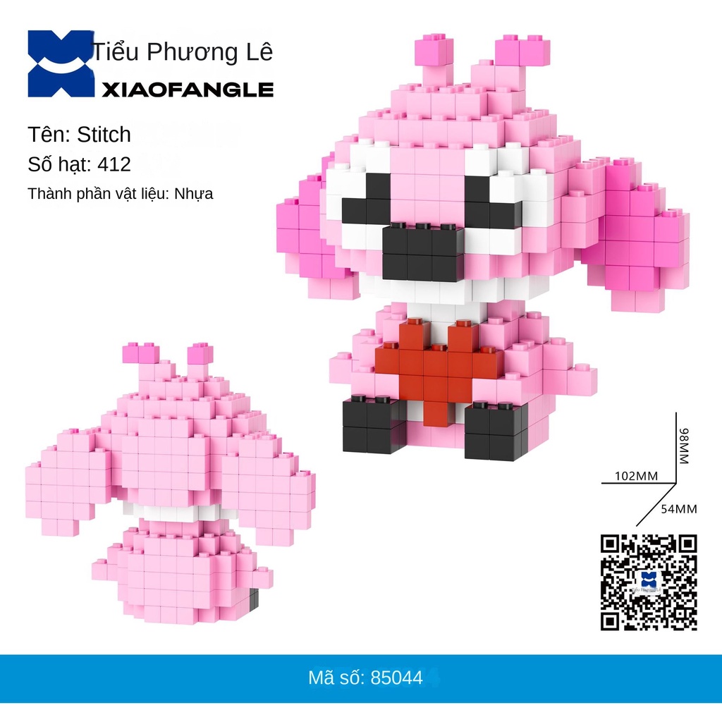 Bộ Đồ Chơi Lắp Ráp 18cm 18cm Hình Stitch Dễ Thương Cho Bé