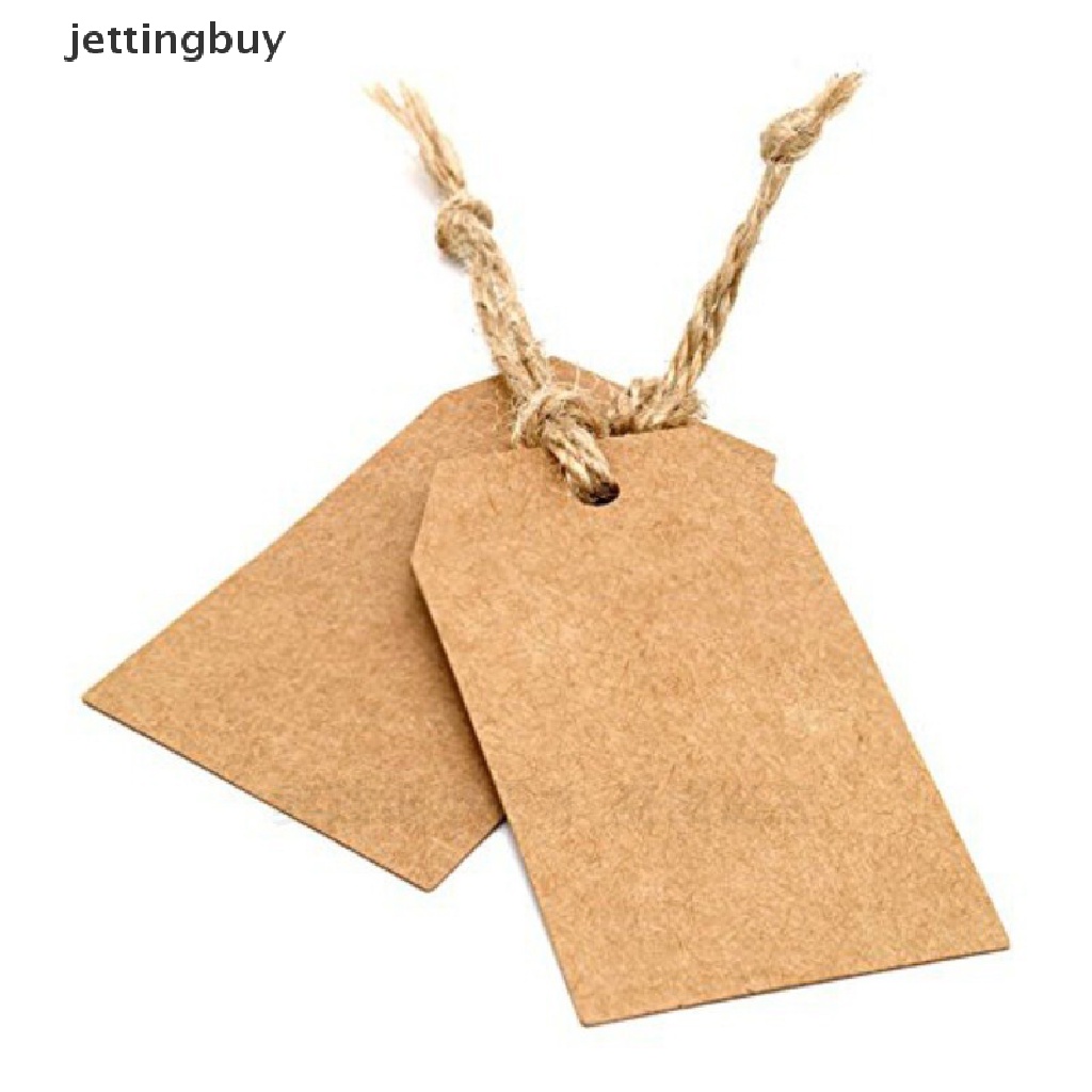 Bộ 100 Thẻ Giấy Kraft Nâu Có Lỗ Dùng Trang Trí Quà Cưới Hoặc Tiệc Tùng QDD