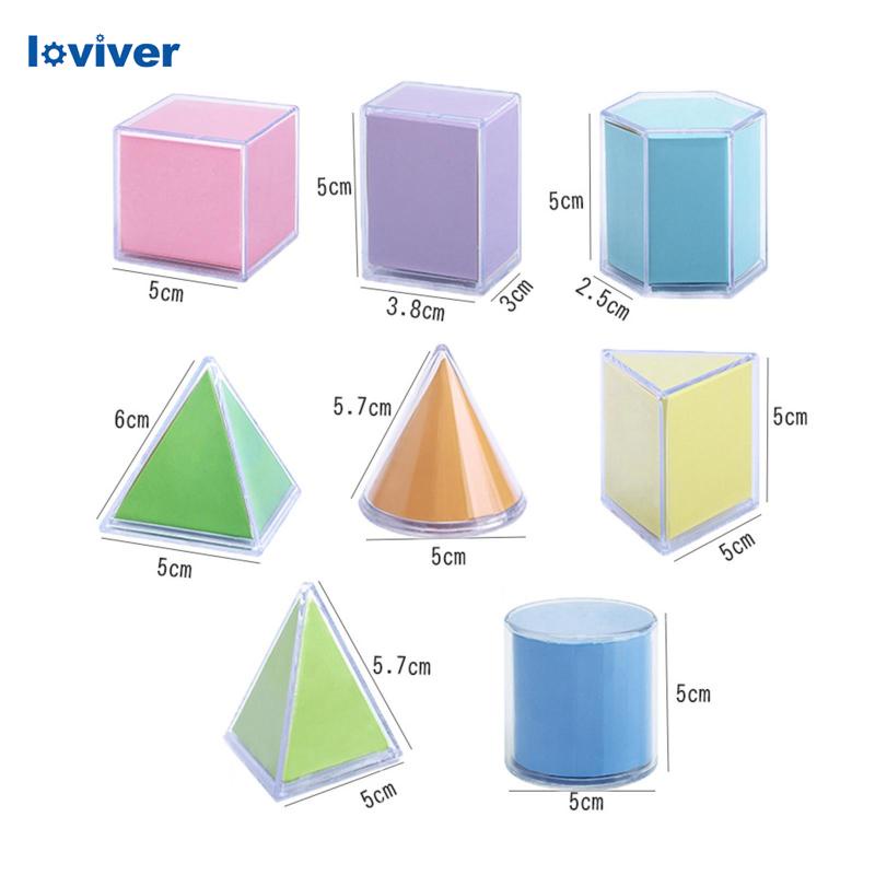 Set 8 Đồ Chơi Hình Học 3D Phân Loại Montessori Cho Bé