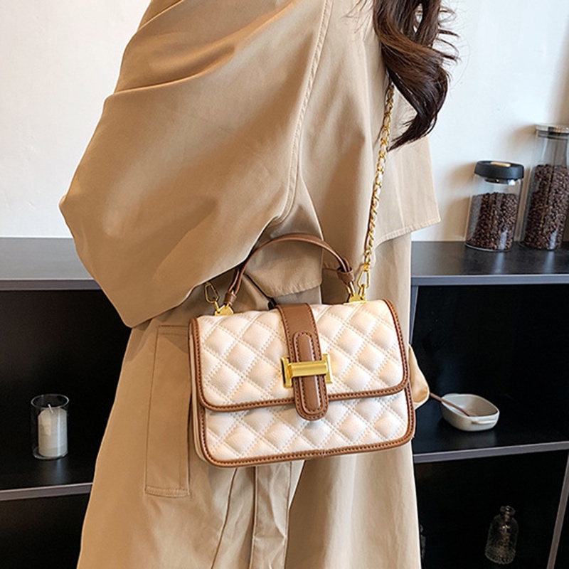 Túi Đeo Vai Hình Vuông Cỡ Nhỏ In Họa Tiết Hình Thoi Thời Trang Cho Nữ