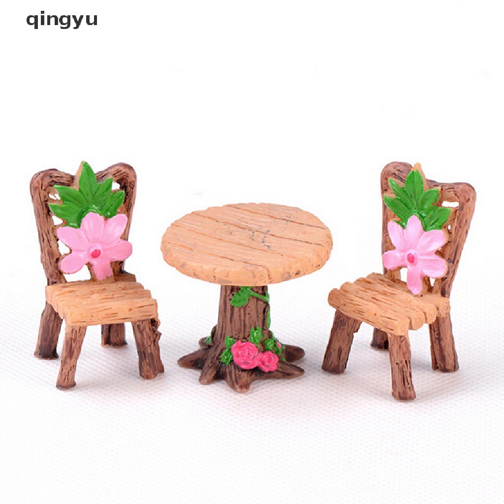 Set 3 Mô Hình Bàn Ghế Mini Trang Trí Tiểu Cảnh