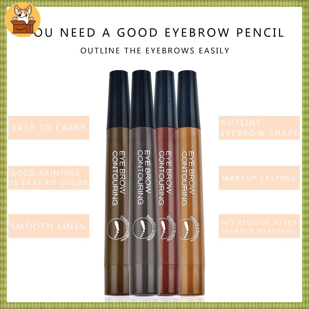 Bút Kẻ Lông Mày Màu Đen / Nâu Chống Thấm Dành Cho Trang Điểm
