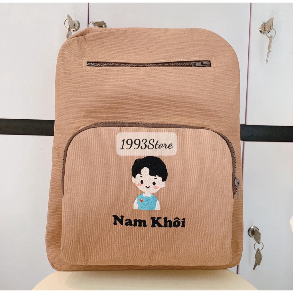 Balo thêu theo yêu cầu cho bé trai bé gái đi học xinh xắn đáng yêu size 37x30cm