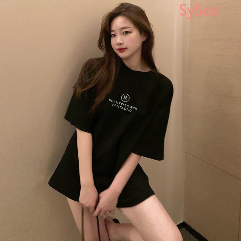 Áo Thun Dáng Rộng Tay Lỡ In Chữ Thời Trang Mùa Hè Cho Nữ