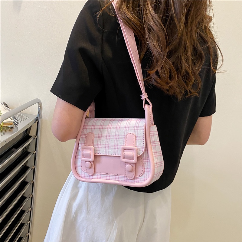 Túi Đeo Chéo Nhỏ Họa Tiết Kẻ Sọc Thời Trang Mùa Xuân Dễ Phối Đồ Cho Nữ