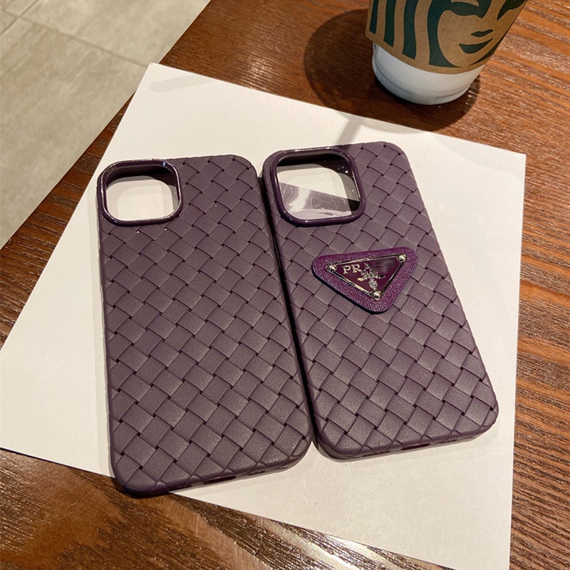 Prada For Iphone 14 12 13 Pro Max 14pro 11 ProMax 13Pro Purple Advanced Sense Triangle Phone Case for Iphone 12 13 14 12 Pro 11 Pro Max Phone Cases Back Cover