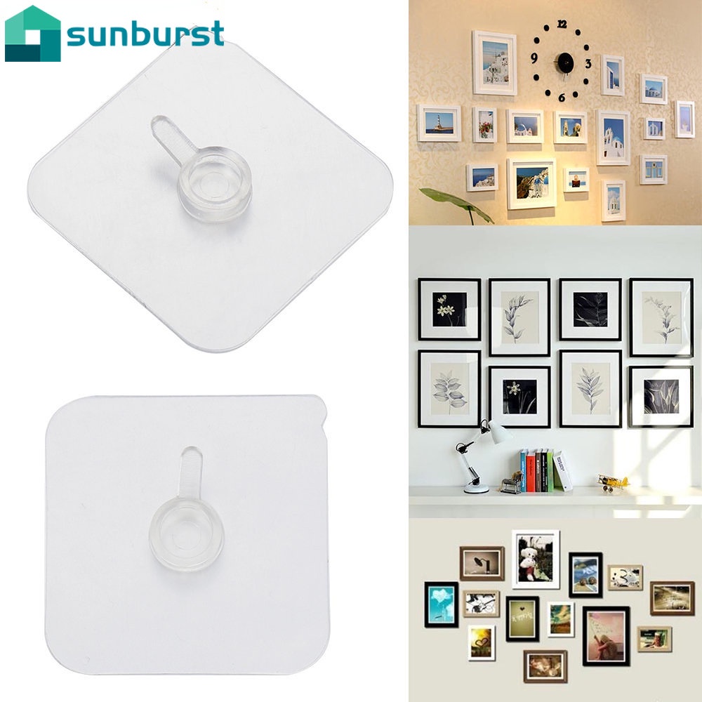 Móc Treo Khung Ảnh Dán Tường Bằng PVC Trong Suốt Không Cần Khoan Chịu Lực Mạnh Đa Năng Không Để Lại Dấu Vết Cho Nhà Bếp Nhà Tắm
